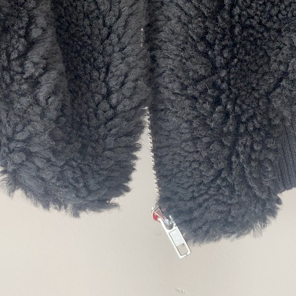 Boohoo Crop Faux Teddy Fur Bomer Jacket Size 10 - Picture 7 of 10